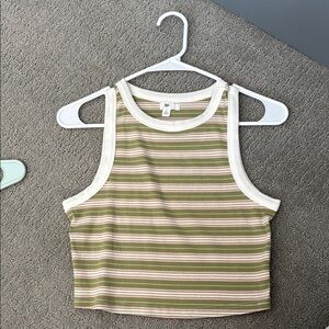 BP Cream Fitted Crop Tank Top